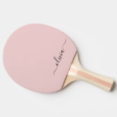 Blush Dusty Pink Modern Script Girly Monogram Naam Tafeltennisbatje (Zijkant)