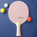 Blush Dusty Pink Modern Script Girly Monogram Naam Tafeltennisbatje<br><div class="desc">Blush Dusty Pink Script Monogram Name Ping Pong Paddle. Dit maakt de perfecte liefhebbende 16 verjaardag,  bruiloft,  vrijgezellenfeest,  verjaardagsdag,  baby shower of vrijgezellenfeest voor iemand die van luxe glam en stijl houdt.</div>
