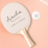 Blush Dusty Pink Modern Script Monogram Handtekeni Tafeltennisbatje