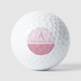 Blush Dusty Pink Monogram Initial Name Minimal Golfballen