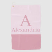 Blush Dusty Pink Monogram Initial Name Minimal Golfhanddoek (Voorkant)