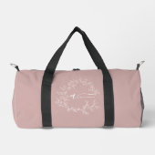 Blush Dusty Pink Monogram Naam Girly Script Sports Plunjezak (Voorkant)