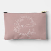 Blush Dusty Pink Monogram Naam Meisje Script Etui (Achterkant)