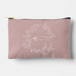 Blush Dusty Pink Monogram Naam Meisje Script Etui