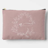 Blush Dusty Pink Monogram Naam Meisje Script Etui (Voorkant)