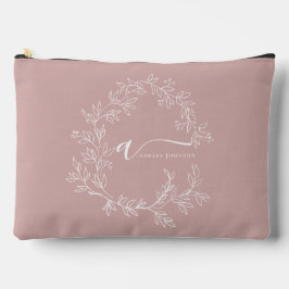 Blush Dusty Pink Monogram Naam Meisje Script Etui