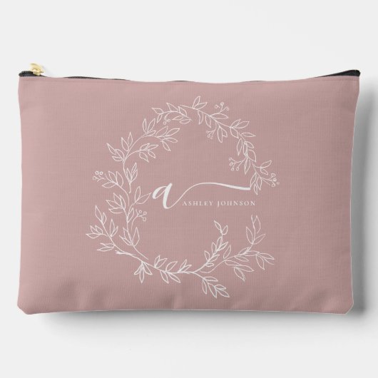 Blush Dusty Pink Monogram Naam Meisje Script Etui (Voorkant)