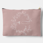 Blush Dusty Pink Monogram Naam Meisje Script Etui (Achterkant)