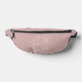 Blush Dusty Pink Monogram Naam Meisje Script Heuptasje