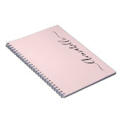 Blush Dusty Pink Persoonlijke naam Notitieboek (Rechterzijde)