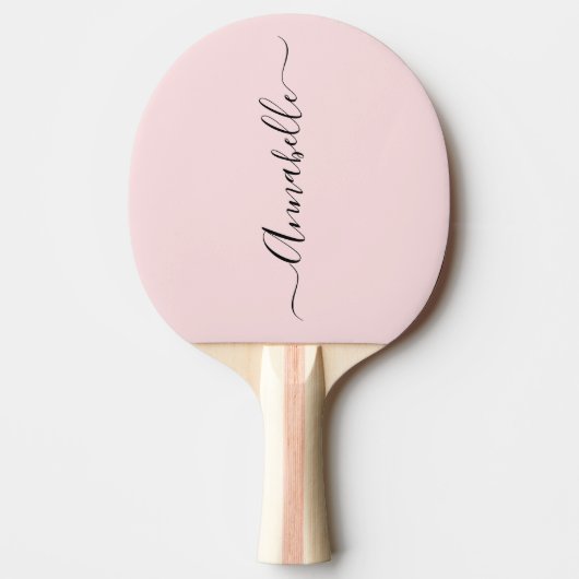 Blush Dusty Pink Persoonlijke naam Tafeltennisbatje (Voorkant)