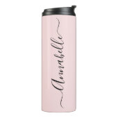 Blush Dusty Pink Persoonlijke naam Thermosbeker (Gedraaid links)