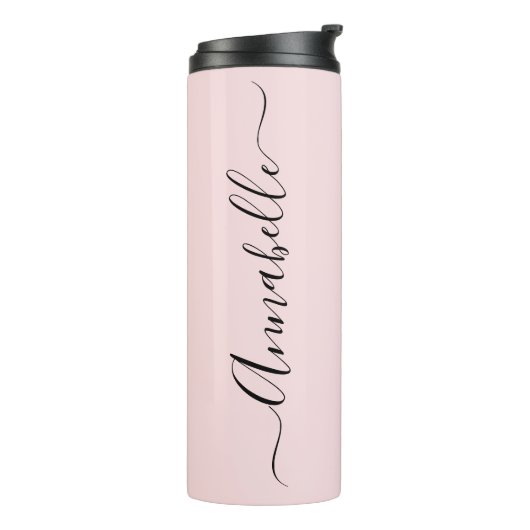 Blush Dusty Pink Persoonlijke naam Thermosbeker (Gedraaid links)