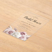 Blush & Dusty Pink Roses Vrijgezellenfeest Acryl Uitnodigingen (Laagn)