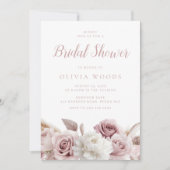 Blush & Dusty Pink Roses Vrijgezellenfeest Kaart (Voorkant)