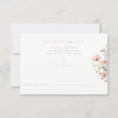 Blush & Dusty Pink Wildflowers Waterverf bruiloft RSVP Kaartje (Achterkant)