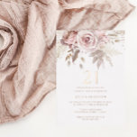 Blush & Dusty Roos 21st Birthday Roos Gold Folie Uitnodiging<br><div class="desc">Blush & Dusty Roos 21e verjaardag Roos Gold Foil Uitnodiging Bekijk andere uitnodigingen in onze niche en nestwinkel</div>