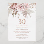 Blush & Dusty Roos 30th Birthday Party Roos Gold Folie Uitnodiging<br><div class="desc">Blush & Dusty Roos 30e verjaardag Roos Gold Foil Uitnodiging Bekijk andere uitnodigingen in onze niche en nestwinkel</div>