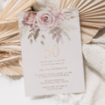 Blush & Dusty Roos 50th Birthday Party Roos Gold Folie Uitnodiging<br><div class="desc">Blush & Dusty Roos 50e verjaardag Roos Gold Foil Uitnodiging Bekijk andere uitnodigingen in onze niche en nestwinkel</div>