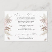 Blush Dusty Roos Bloemen Bruiloft Accommodatie Informatiekaartje (Voorkant)