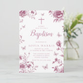 Blush & Dusty Roos Enchanted doop Kaart (Staand voorkant)