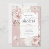 Blush Dusty Roos Floral Unique Vrijgezellenfeest Kaart (Voorkant)