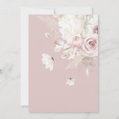 Blush Dusty Roos Floral Unique Vrijgezellenfeest Kaart (Achterkant)
