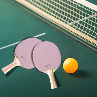 Blush Dusty Roos Roze Modern Girly Monogram Naam Tafeltennisbatje