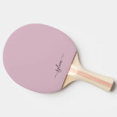 Blush Dusty Roos Roze Modern Girly Monogram Naam Tafeltennisbatje (Zijkant)
