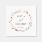 Blush Dusty Roos Roze Wild Meadow Flowers Bruiloft Servet (Voorkant)