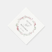 Blush Dusty Roos Roze Wild Meadow Flowers Bruiloft Servet (Hoek)