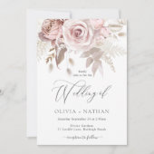Blush Dusty Rose Boho Trending All Seasons Wedding Kaart (Voorkant)
