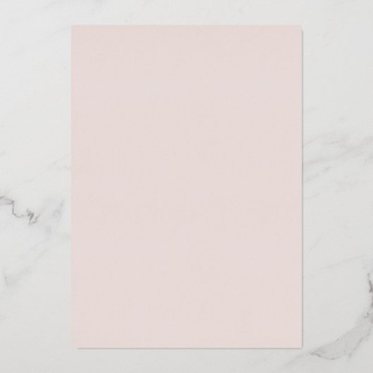 Blush Dusty Rose Elegance Rose Gold Border Wedding Folie Uitnodiging (Achterkant)