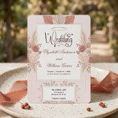 Blush Dusty Rose Garden Romance Wedding   Kaart