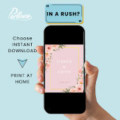 Blush Dusty Roze Kaarten Gifts Douche Sign Poster