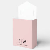 Blush Dusty Roze Meisjesachtig Script Monogram Naa Bedankdoosjes (Geopend)