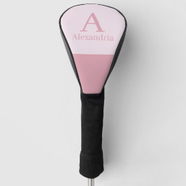 Blush Dusty Roze Monogram Eerste Letter Naam Golfheadcover