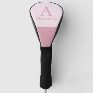 Blush Dusty Roze Monogram Eerste Letter Naam Golfheadcover