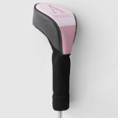 Blush Dusty Roze Monogram Eerste Letter Naam Golfheadcover (Schuin)