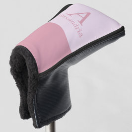 Blush Dusty Roze Monogram Eerste Letter Naam Golfheadcover