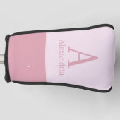 Blush Dusty Roze Monogram Eerste Letter Naam Golfheadcover (Voorkant)