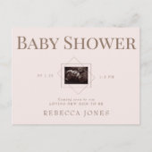 Blush Echografie Komt Binnenkort Baby shower Goude Briefkaart (Voorkant)