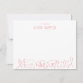 Blush Een notitie van Schattigee Dog Animal Sketch Notitiekaartje (Voorkant)