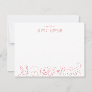 Blush Een notitie van Schattigee Dog Animal Sketch Notitiekaartje