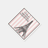  Blush Eiffeltoren Parijs Vrijgezellenfeest Servetten (Hoek)