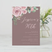 Blush Elegance 90ste verjaardagsfeestje Kaart (Staand voorkant)