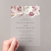 Blush Elegance: prachtige bloemenbruiloft Acryl Uitnodigingen (Insitu (Draagbaar))