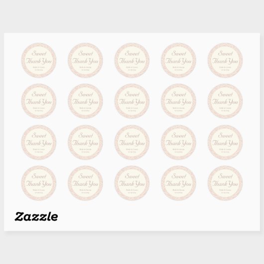 Blush Elegance Ronde Sticker (Vel)