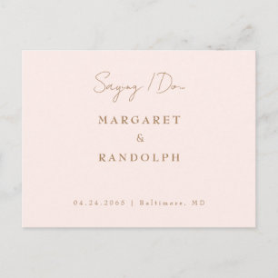 Blush Elegance Wedding Sla de datum op Aankondigingskaart
