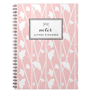 Blush Elegant Bloemen Wijnstokken Patroon Geperson Notitieboek